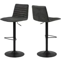 Kaprun Bar Stools with Swivel Base - Anthracite, Fabric