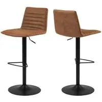 Kaprun Bar Stools with Swivel Base - Camel, Fabric
