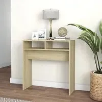 Karis Console Table with 2 Shelves - Sonoma Oak, Chipboard
