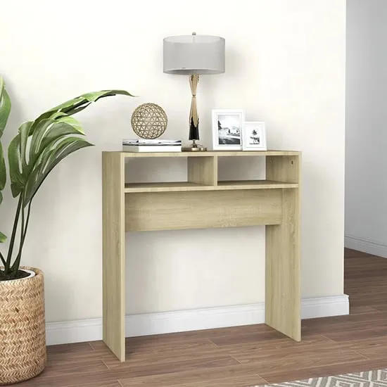Karis Console Table with 2 Shelves - Sonoma Oak, Chipboard