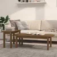 Karis Nesting Coffee Table Set - Honey Brown, Pine