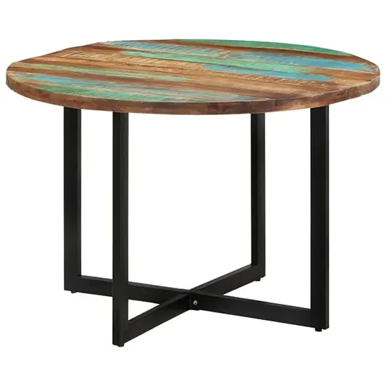 Kasani Round Dining Table - Multi-Colour, Reclaimed Wood