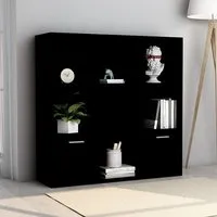 Kasen Bookcase with 2 Doors - Black, Chipboard