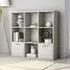 Kasen Bookcase with 2 Doors - Concrete Effect, Chipboard