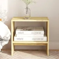 Kasia Bedside Cabinet with Undershelf - Natural, Pinewood