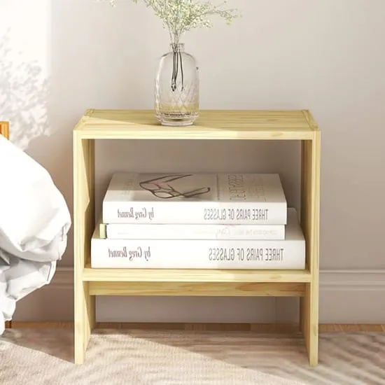 Kasia Bedside Cabinet with Undershelf - Natural, Pinewood image