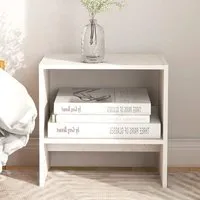 Kasia Bedside Cabinet with Undershelf - White, Pinewood