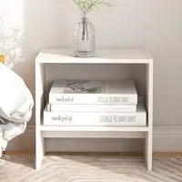 Kasia Bedside Cabinet with Undershelf - White, Solid Pinewood alternate view
