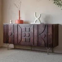 Kaskaskia Sideboard with 3 Doors - Brown, Mango Wood