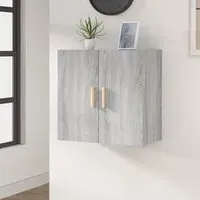 Kason Wall Storage Cabinet with 2 Doors - Grey, Oak