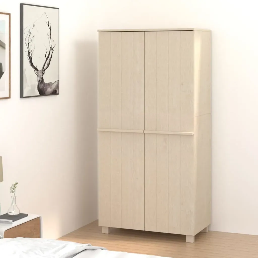 Kathy 2-Door Wardrobe - Honey Brown, Pinewood