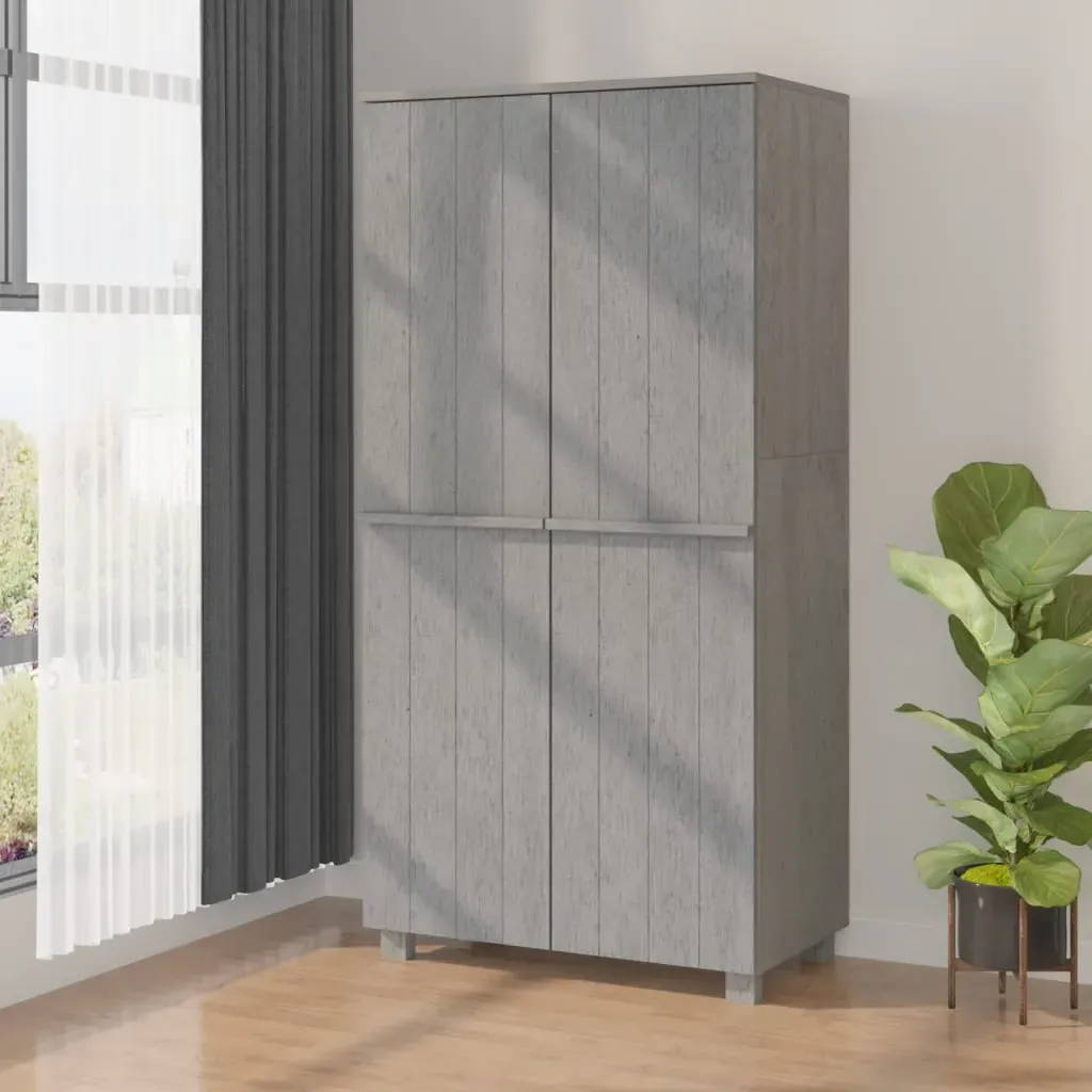 Kathy 2-Door Wardrobe - Light Grey, Pinewood