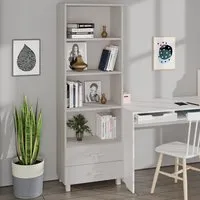 Kathy 2-Drawer Bookcase - White, Pinewood