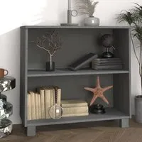 Kathy 2-Shelf Bookcase - Dark Grey, Pinewood