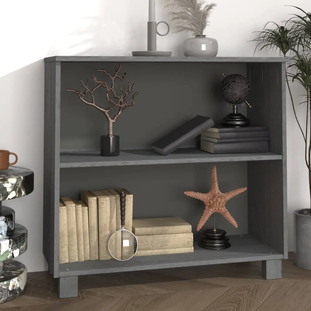 Kathy 2-Shelf Bookcase - Dark Grey, Pinewood