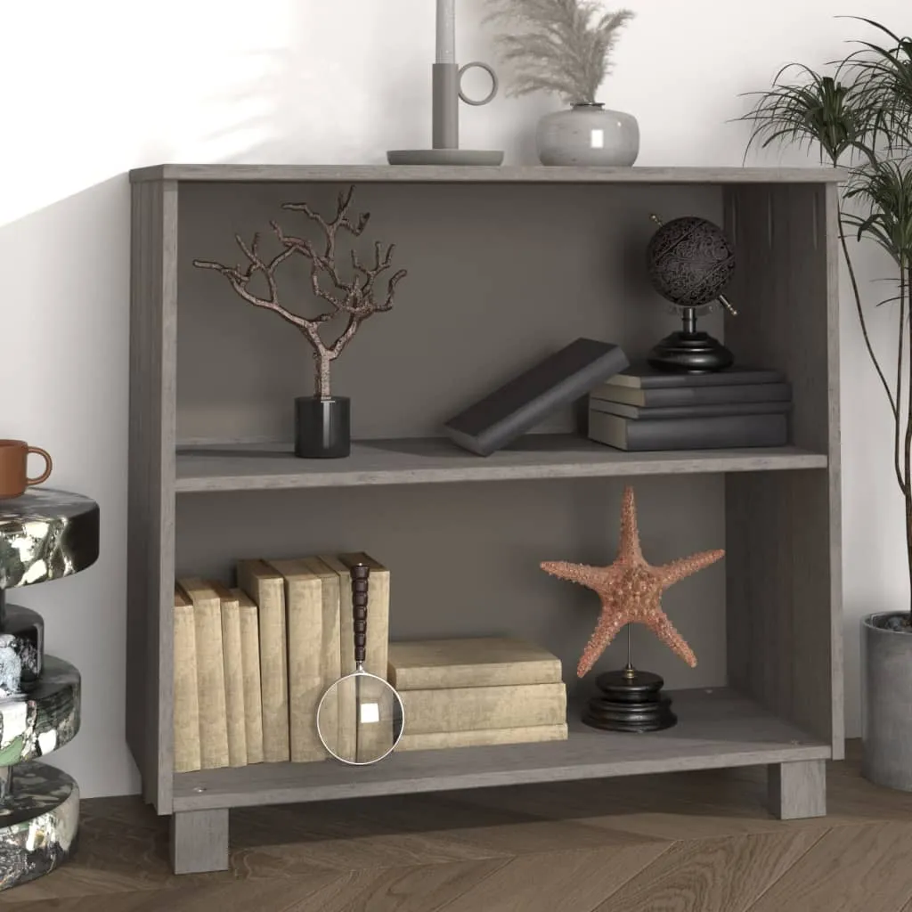 Kathy 2-Shelf Bookcase - Light Grey, Pinewood