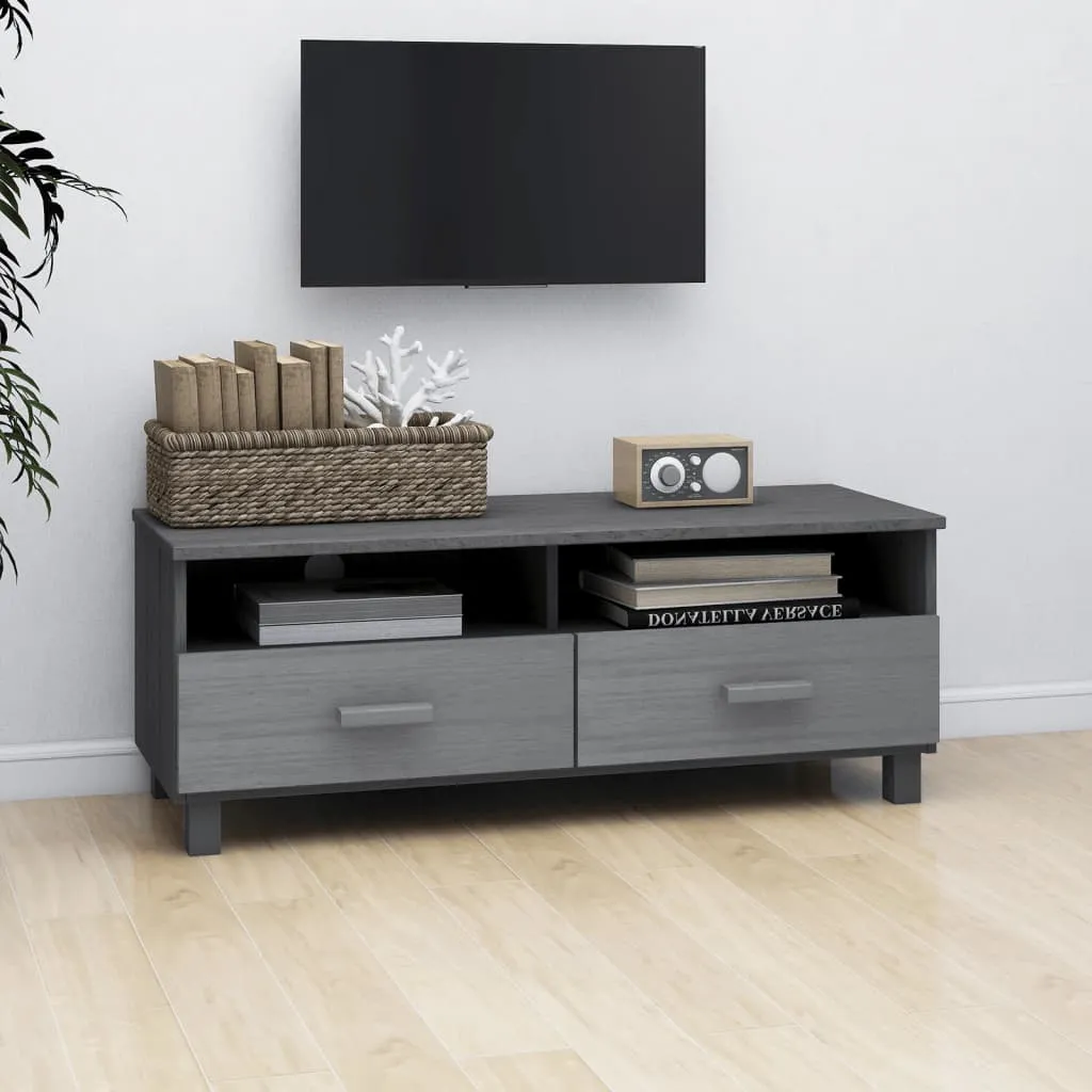 Kathy TV Stand with 2 Drawers - Dark Grey, Pinewood image