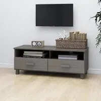 Kathy TV Stand with 2 Drawers - Light Grey, Pinewood