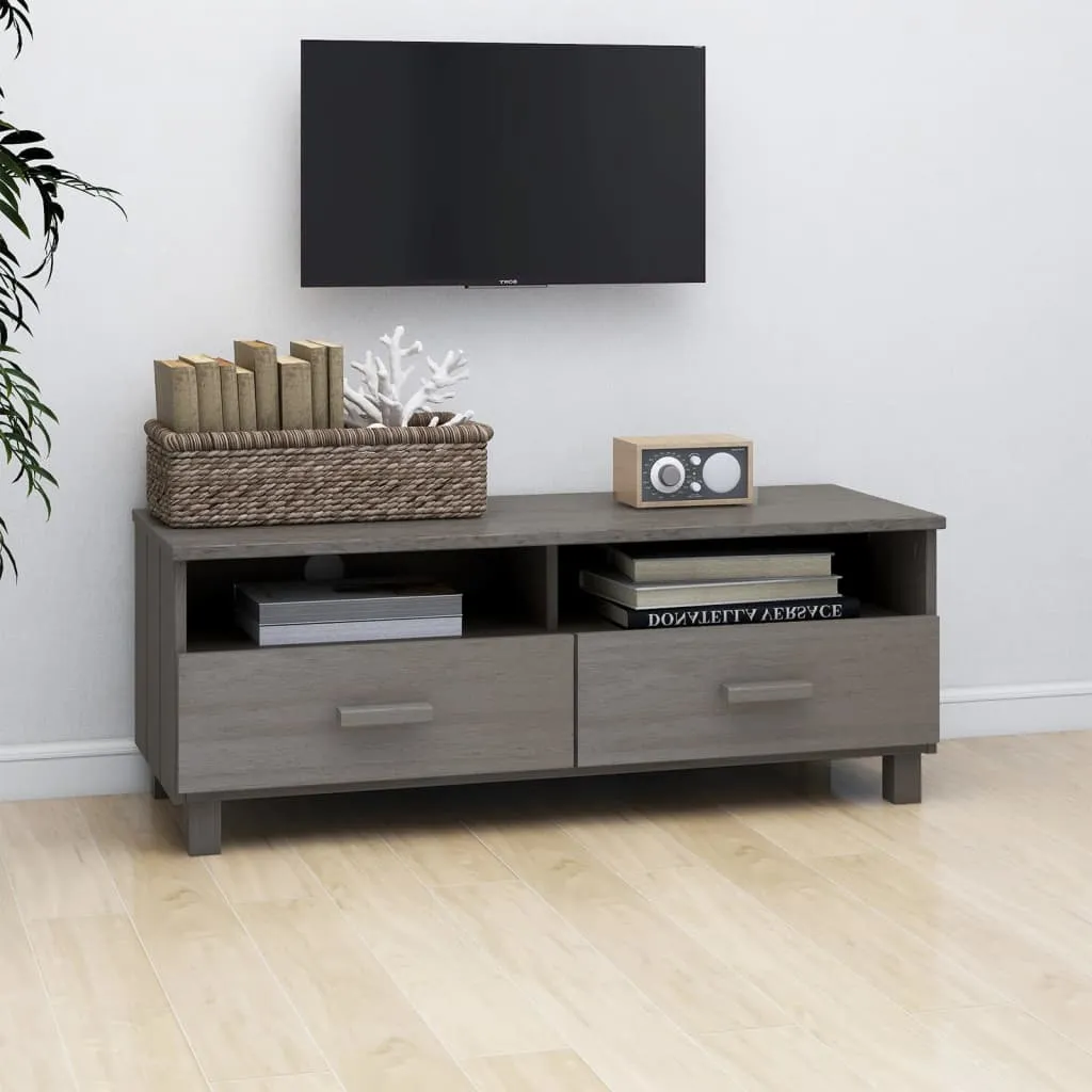 Kathy TV Stand with 2 Drawers - Light Grey, Pinewood