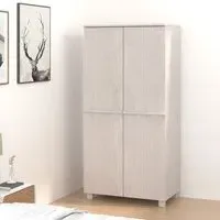 Kathy Wardrobe with 2 Doors - White, Pinewood