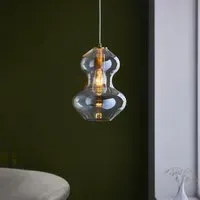 Katonah Lustre Glass Pendant Light - Champagne, Satin Brass