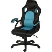 Katy Leather Office Chair with Gas Lift - Black, Leather