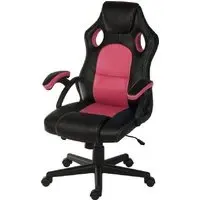 Katy Leather Office Chair with Gas Lift - Black, Leather