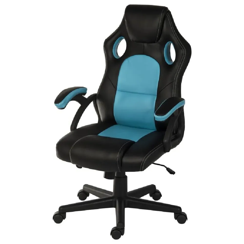 Katy Leather Office Chair with Gas Lift - Black, Leather image