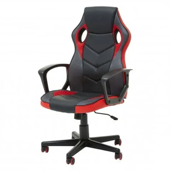 Katy Racer Gaming Chair - Black and Red, Faux Leather product