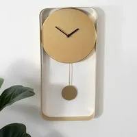 Kaunas Rectangular Wall Clock - Gold, Metal