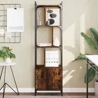 Kavala Bookcase with Door - Smoked Oak