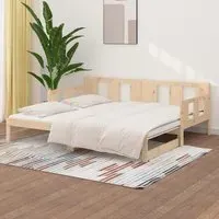 Kayin Single Day Bed with Pull-Out Trundle - Natural, Pine