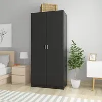 Kaylor 2-Door Wardrobe - Black, Chipboard