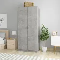 Kaylor 2-Door Wardrobe - Concrete Effect, Chipboard