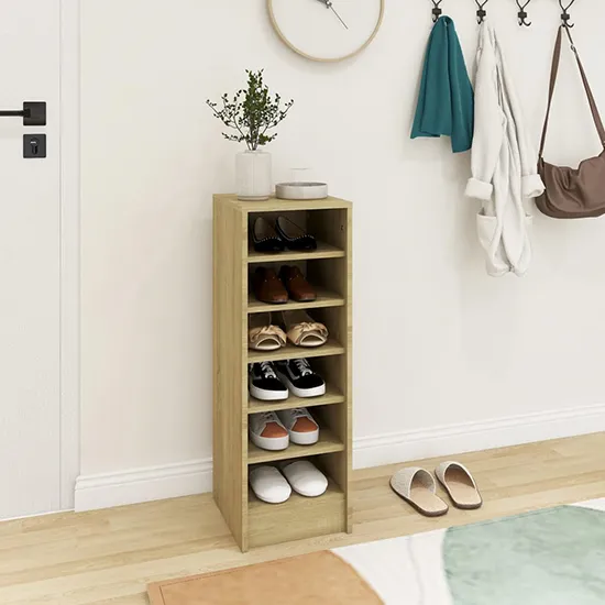 Keala 6-Shelf Shoe Storage Rack - Sonoma Oak, Engineered Wood product