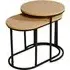 Kearney Nest of 2 Tables with Black Frame - Brown, Wood