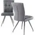 Kebrila Dining Chairs in Pair - Grey, Faux Leather