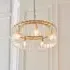 Keene 5 Light Glass Pendant Ceiling Light - Brushed Aged Brass