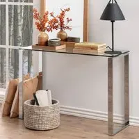 Keene Console Table - Clear Glass, Chrome