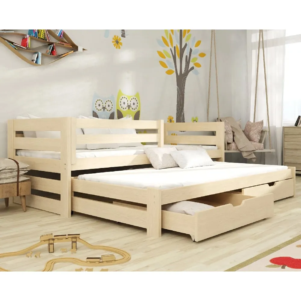 Keene Day Bed with Trundle and Foam Mattress - Pine