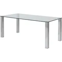 Keene Glass Dining Table with Chrome Legs - Clear