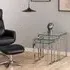Keene Nest of 3 Tables - Clear Glass, Chrome