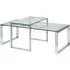 Keene Nesting Coffee Table - Clear Glass, Chrome