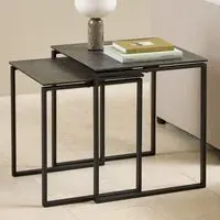 Keene Square Nesting Coffee Tables - Black, Ceramic