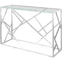 Keizer Console Table - Clear, Chrome
