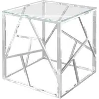 Keizer Side Table - Clear, Chrome