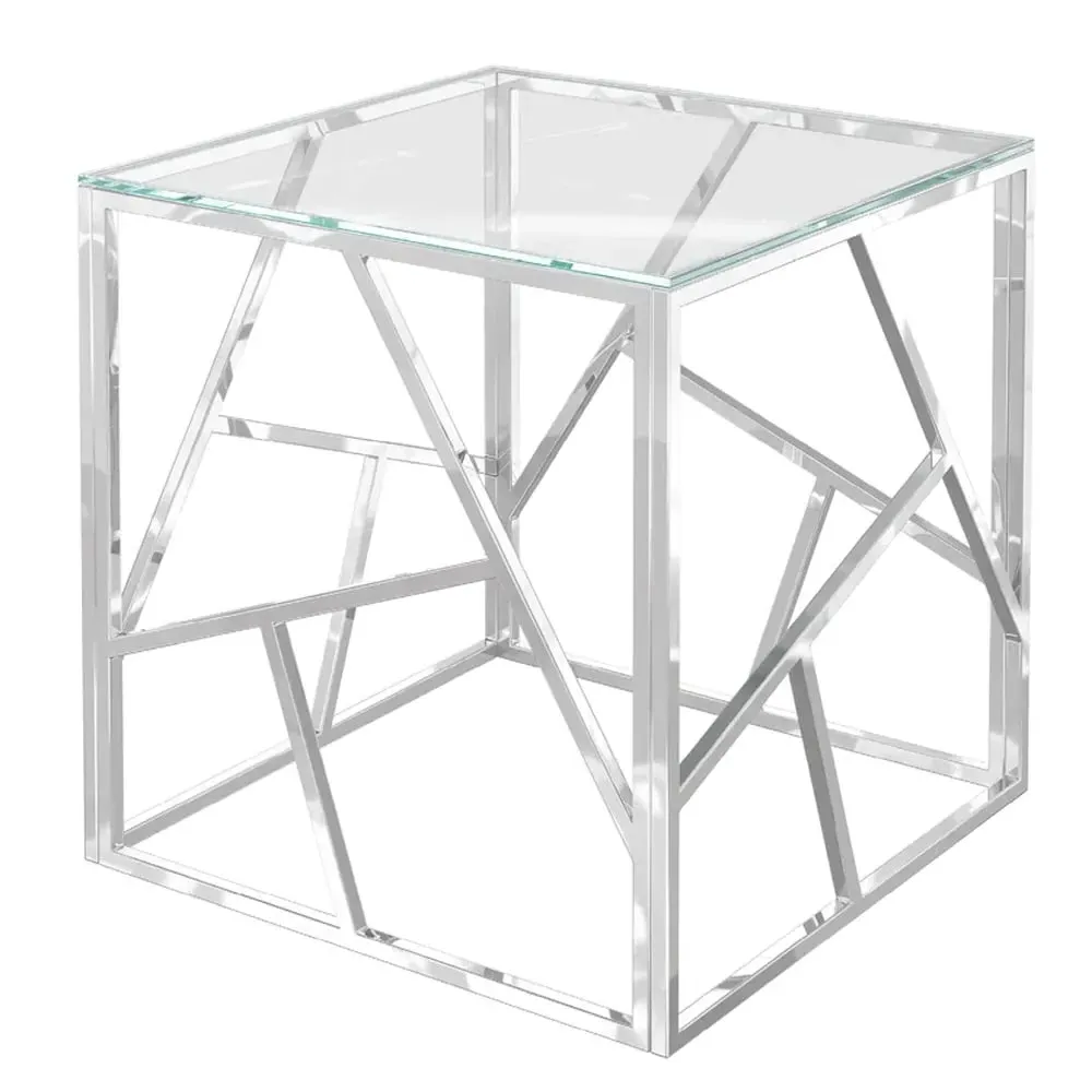 Keizer Side Table - Clear, Chrome image