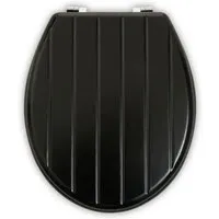 Kelant Toilet Seat with Panel Effect - Black, MDF alternate view
