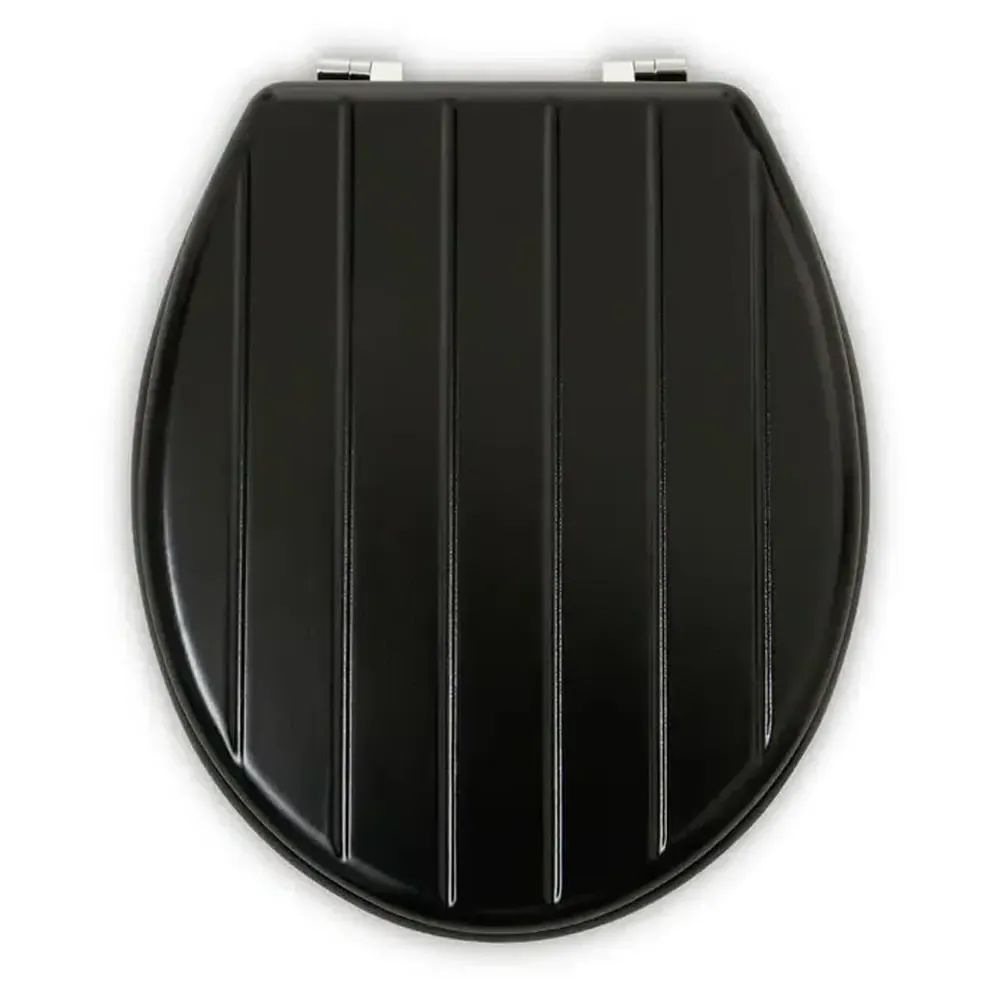 Kelant Toilet Seat with Panel Effect - Black, MDF product