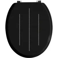 Kelant Wooden Toilet Seat with Diamante Detail - Black, MDF alternate view